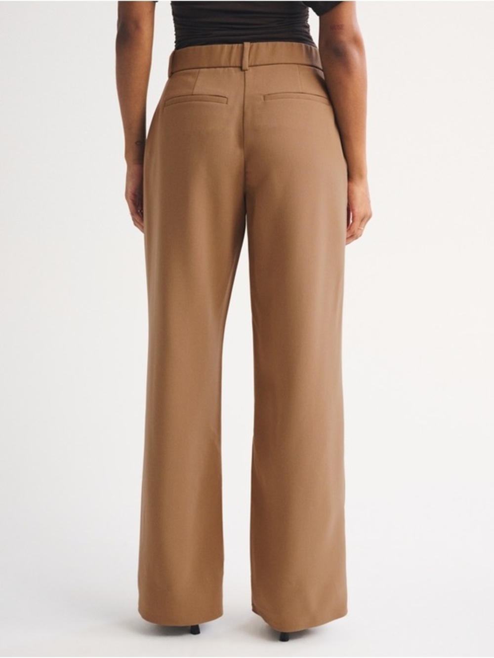 Abercrombie & Fitch Women’s Brown Wide Leg Pleated Pants Size L - Picture 3 of 6